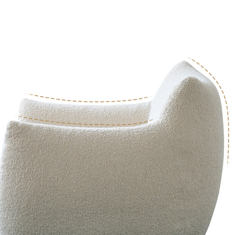 Modern Minimalist Totoro-Inspired Shape Iamb Fleece Solid Wood Multi-layer Board Solid Wood Sofa Backrest Armrest For Living Room