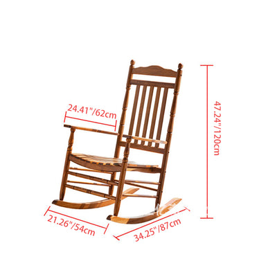 Modern Minimalist Curved Poplar Wood Rocking Chair Backrest Armrest For Living Room