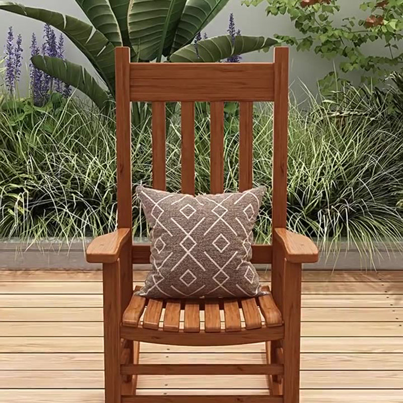 Modern Minimalist Curved Poplar Wood Rocking Chair Backrest Armrest For Living Room