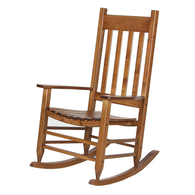 Modern Minimalist Curved Poplar Wood Rocking Chair Backrest Armrest For Living Room