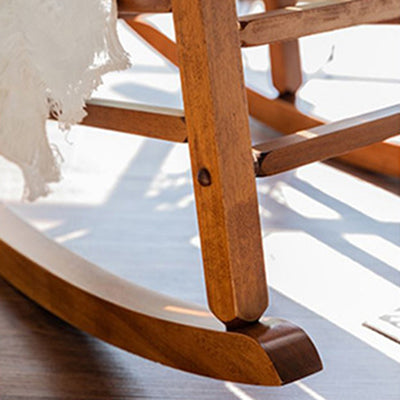 Modern Minimalist Curved Poplar Wood Rocking Chair Backrest Armrest For Living Room