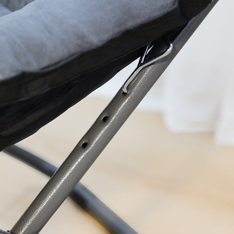 Modern Minimalist Curved Velvet Carbon Steel PP Cotton Recliner With Backrest Armrest For Bedroom