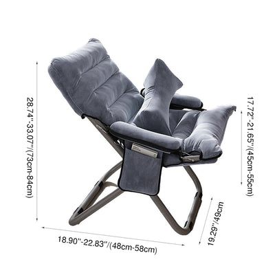 Modern Minimalist Curved Velvet Carbon Steel PP Cotton Recliner With Backrest Armrest For Bedroom