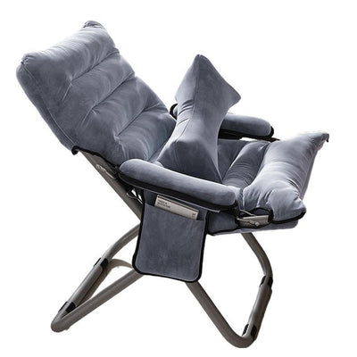 Modern Minimalist Curved Velvet Carbon Steel PP Cotton Recliner With Backrest Armrest For Bedroom