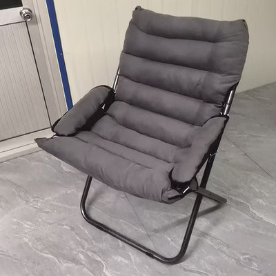 Modern Minimalist Curved Velvet Carbon Steel PP Cotton Recliner With Backrest Armrest For Bedroom
