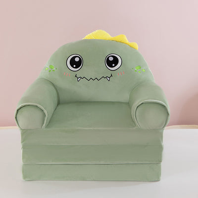 Contemporary Creative Kids Animal Shape Velvet Foam Sponge Curved Foldable Accent Chair Backrest Armrest For Living Room