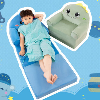 Contemporary Creative Kids Animal Shape Velvet Foam Sponge Curved Foldable Accent Chair Backrest Armrest For Living Room