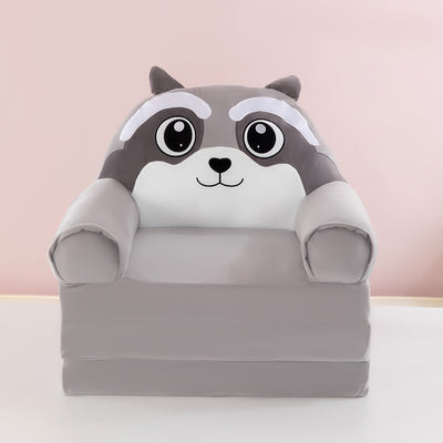 Contemporary Creative Kids Animal Shape Velvet Foam Sponge Curved Foldable Accent Chair Backrest Armrest For Living Room