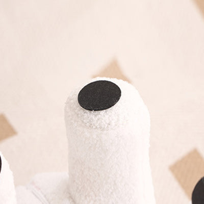 Contemporary Creative Kids Bear Shape Teddy Fleece Solid Wood Multi-layer Board Pine Wood Low Stool Backless Armless For Living Room