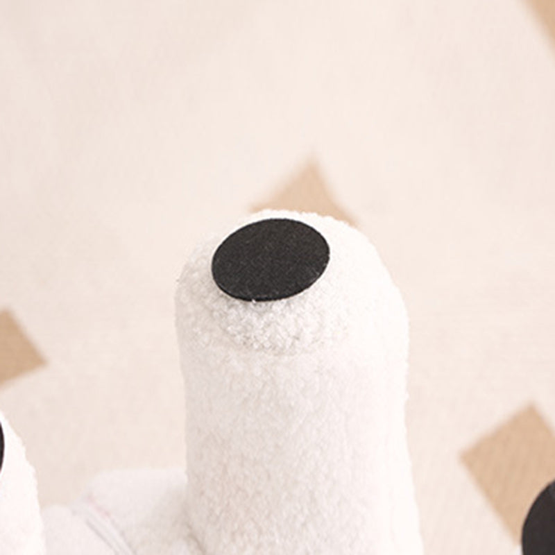 Contemporary Creative Kids Bear Shape Teddy Fleece Solid Wood Multi-layer Board Pine Wood Low Stool Backless Armless For Living Room