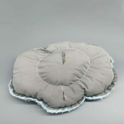 Contemporary Creative Kids Flower Shape Teddy Fleece Fabric Artificial Board Frame Sponge Removable Washable Low Stool Backless Armless For Living Room