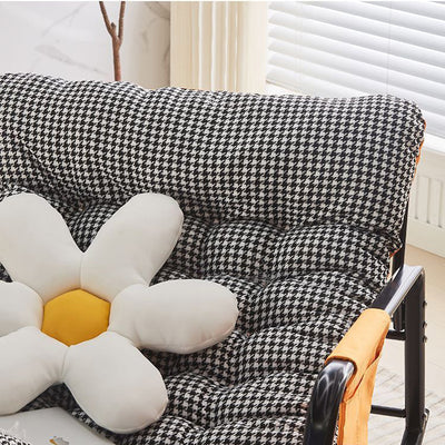 Modern Minimalist Curved Tech Fabric Carbon Steel Sponge Rocking Chair With Backrest Armrest For Bedroom