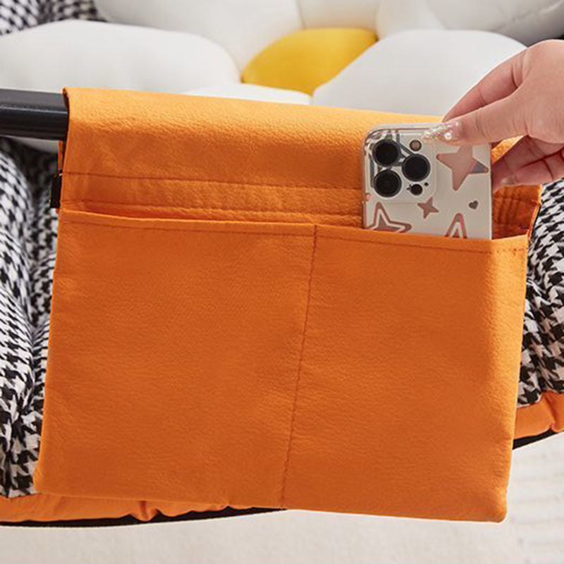 Modern Minimalist Curved Tech Fabric Carbon Steel Sponge Rocking Chair With Backrest Armrest For Bedroom