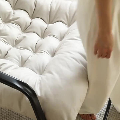 Modern Minimalist Curved Tech Fabric Carbon Steel Sponge Rocking Chair With Backrest Armrest For Bedroom