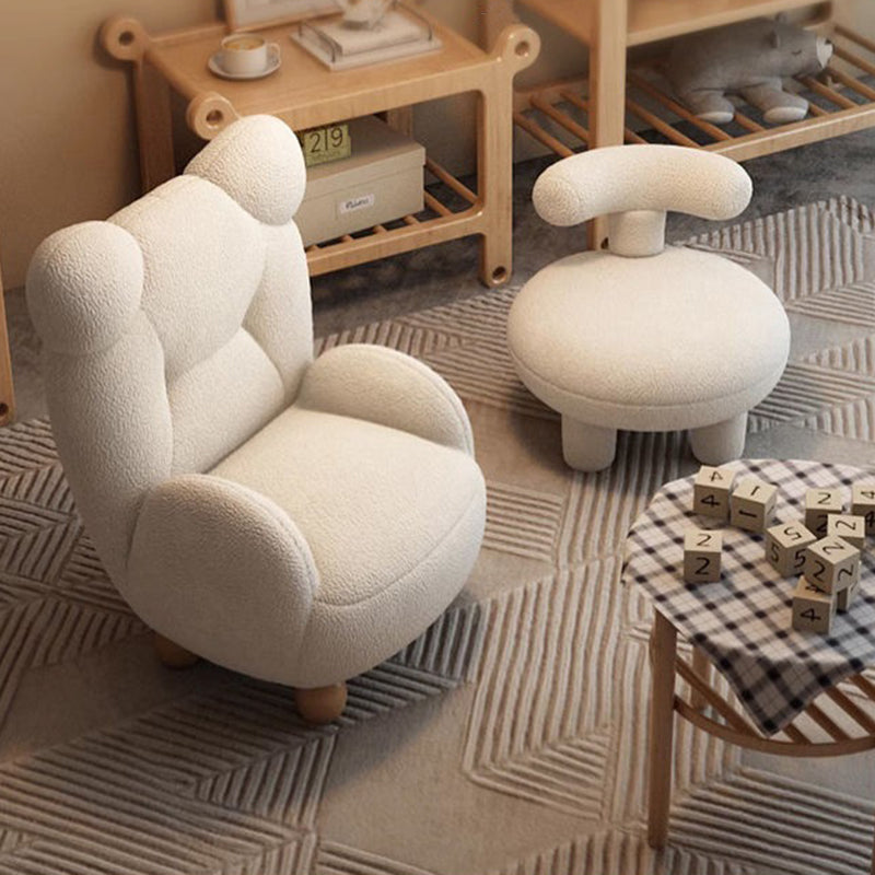 Contemporary Creative Kids Bear Shape Lamb Fleece Rubberwood Sponge Sofa Backrest Armrest For Living Room