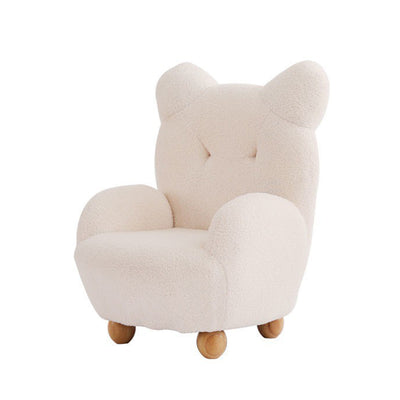 Contemporary Creative Kids Bear Shape Lamb Fleece Rubberwood Sponge Sofa Backrest Armrest For Living Room