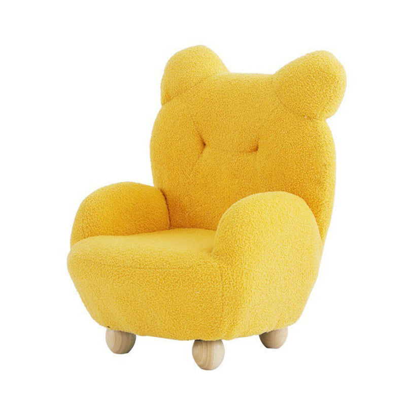 Contemporary Creative Kids Bear Shape Lamb Fleece Rubberwood Sponge Sofa Backrest Armrest For Living Room