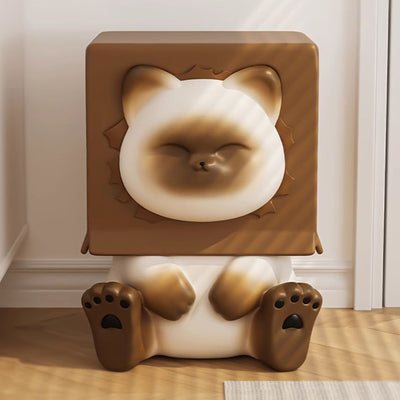 Contemporary Creative Kids Cat Shape Resin Low Stool Backless Armless For Entryways