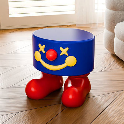 Contemporary Creative Clown Shape Resin Low Stool Backless Armless For Entryways