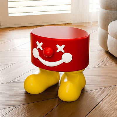 Contemporary Creative Clown Shape Resin Low Stool Backless Armless For Entryways