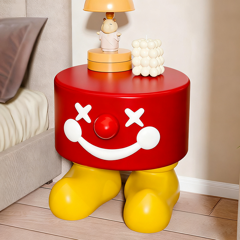 Contemporary Creative Clown Shape Resin Low Stool Backless Armless For Entryways