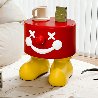 Contemporary Creative Clown Shape Resin Low Stool Backless Armless For Entryways