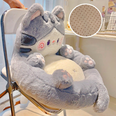 Contemporary Creative Kids Cat Shape Velvet PP Cotton Sofa Backrest Armless For Living Room