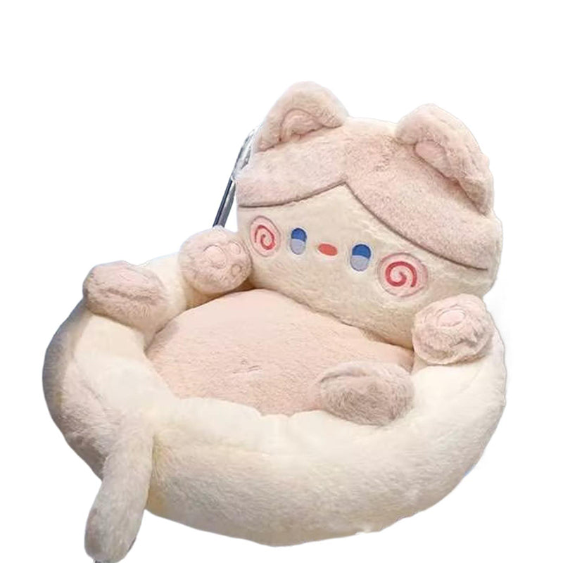 Contemporary Creative Kids Cat Shape Velvet PP Cotton Sofa Backrest Armless For Living Room