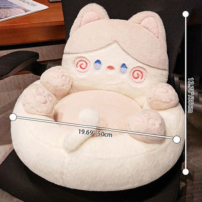 Contemporary Creative Kids Cat Shape Velvet PP Cotton Sofa Backrest Armless For Living Room