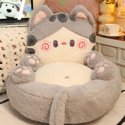 Contemporary Creative Kids Cat Shape Velvet PP Cotton Sofa Backrest Armless For Living Room