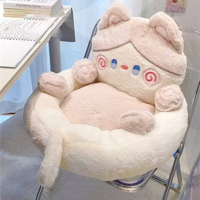 Contemporary Creative Kids Cat Shape Velvet PP Cotton Sofa Backrest Armless For Living Room