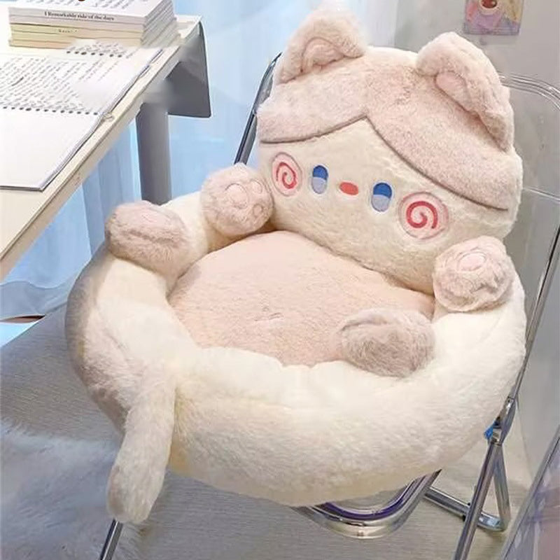 Contemporary Creative Kids Cat Shape Velvet PP Cotton Sofa Backrest Armless For Living Room