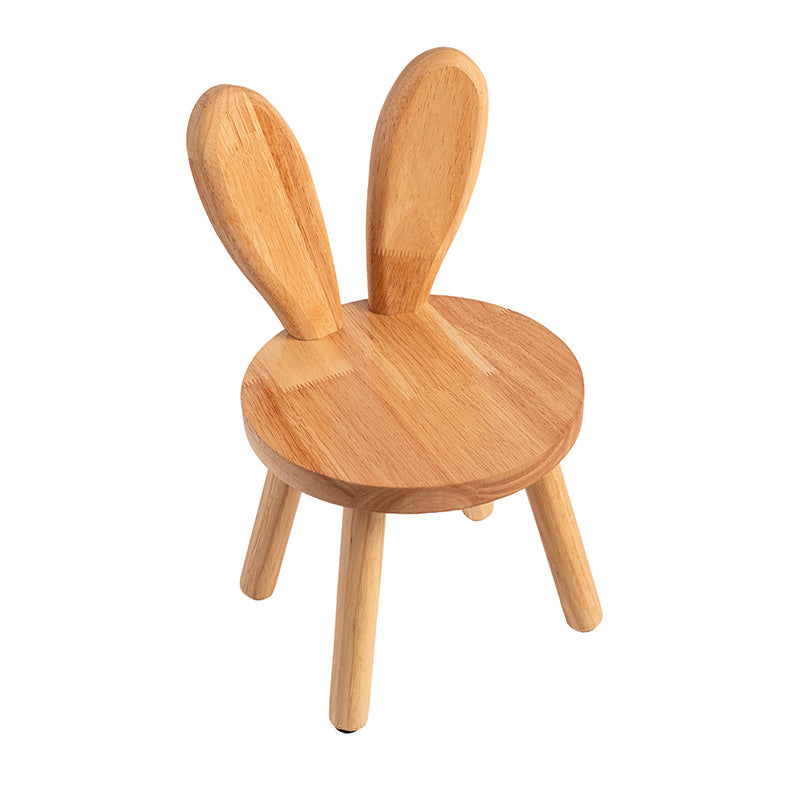 Contemporary Creative Kids Rabbit Shape Solid Wood Multi-layer Board Low Stool Backrest Armless For Living Room