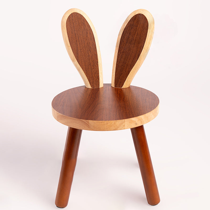 Contemporary Creative Kids Rabbit Shape Solid Wood Multi-layer Board Low Stool Backrest Armless For Living Room
