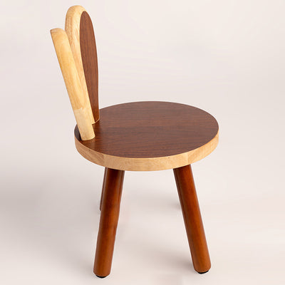 Contemporary Creative Kids Rabbit Shape Solid Wood Multi-layer Board Low Stool Backrest Armless For Living Room