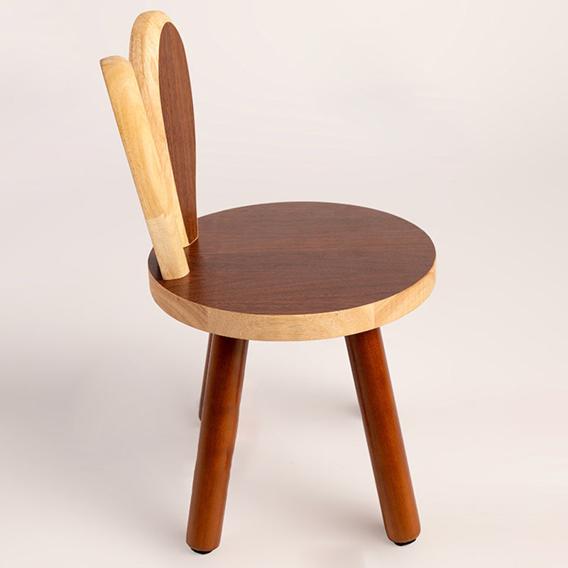 Contemporary Creative Kids Rabbit Shape Solid Wood Multi-layer Board Low Stool Backrest Armless For Living Room