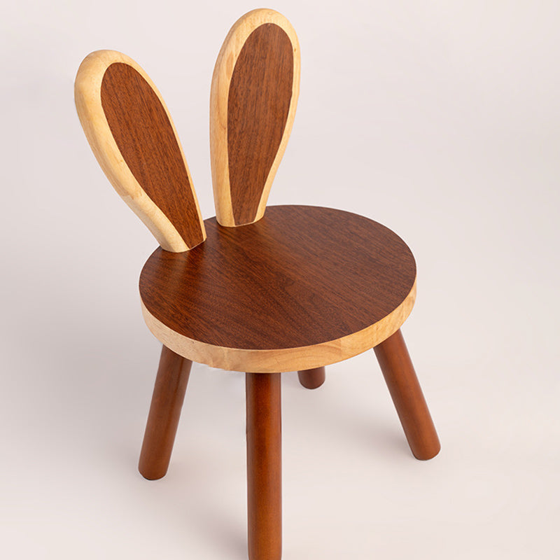 Tabouret bas en bois massif à plusieurs couches, forme de lapin, créatif contemporain pour enfants, sans accoudoirs, avec dossier, pour salon 