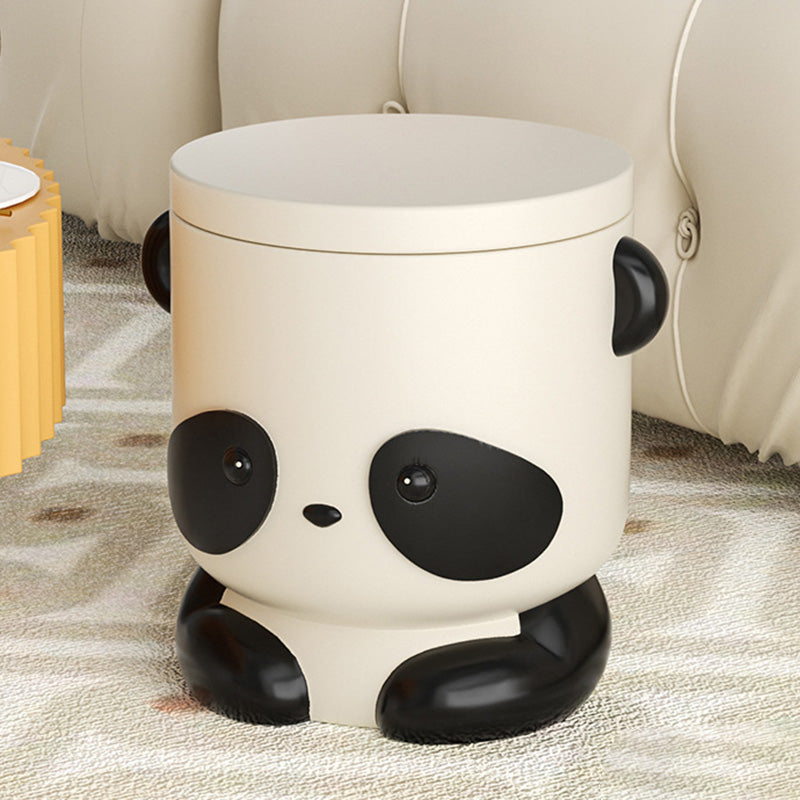 Contemporary Creative Kids Panda Shape Resin Storage Low Stool Backless Armless For Living Room