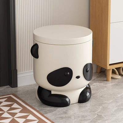 Contemporary Creative Kids Panda Shape Resin Storage Low Stool Backless Armless For Living Room