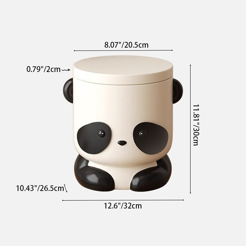 Contemporary Creative Kids Panda Shape Resin Storage Low Stool Backless Armless For Living Room