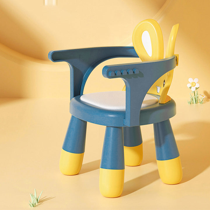 Contemporary Creative Kids Rabbit Shape PVC PP Low Stool Backrest Armrest For Living Room