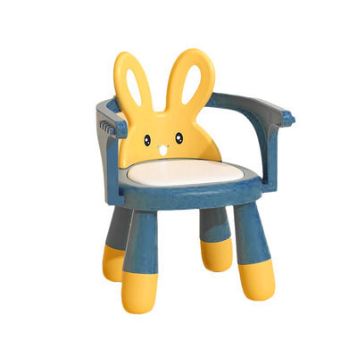 Contemporary Creative Kids Rabbit Shape PVC Leather PP Low Stool Backrest Armrest For Living Room