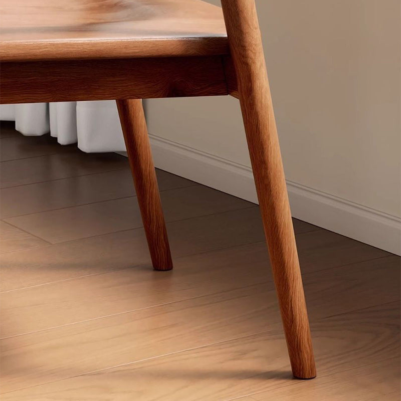 Chaise de salle à manger rectangulaire en bois d’hévéa traditionnel chinois - design avec dossier et accoudoirs pour cuisine et salon 