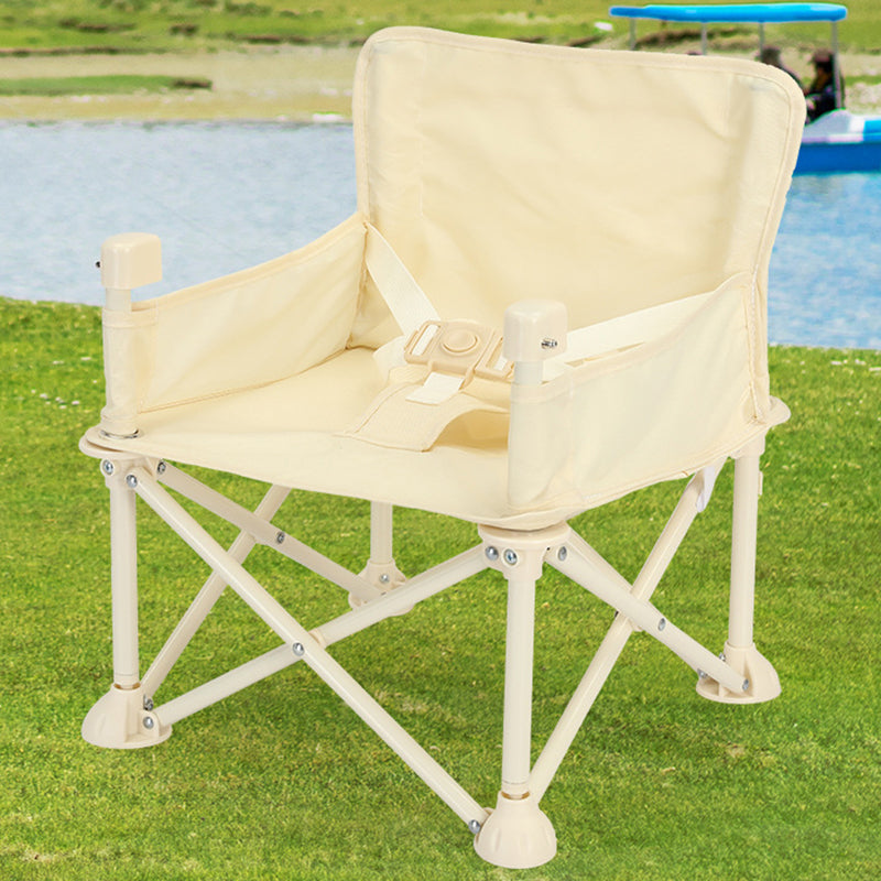 Modern Minimalist Oxford Fabric Square Kids Dining Chair Foldable High Chair With Backrest Armrests Tray For Garden &amp; Restaurant