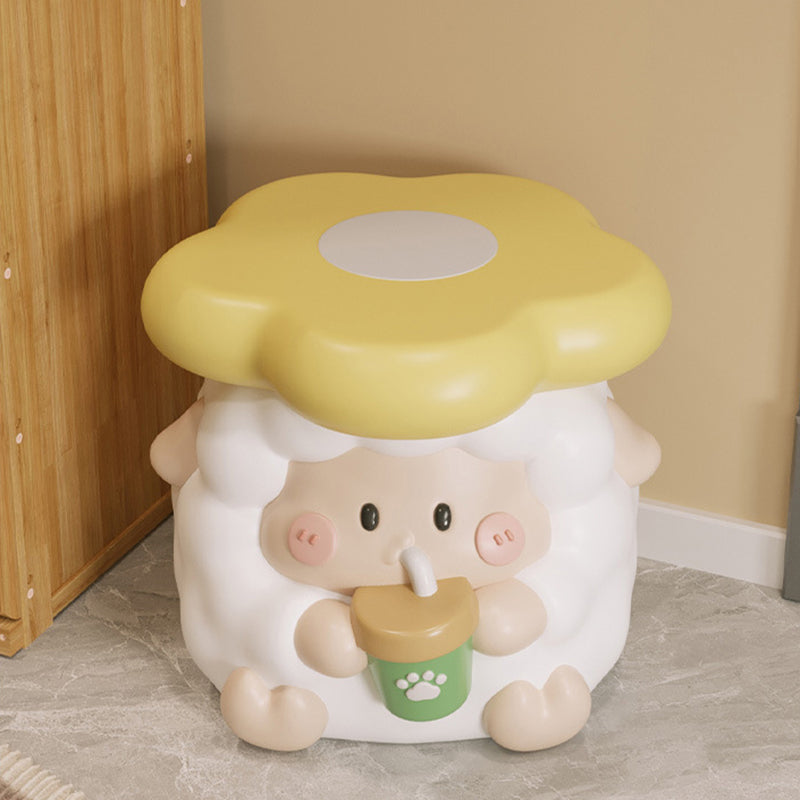 Tabouret bas contemporain en résine en forme de mouton pour enfants créatifs, pour entrée, salon, chambre 