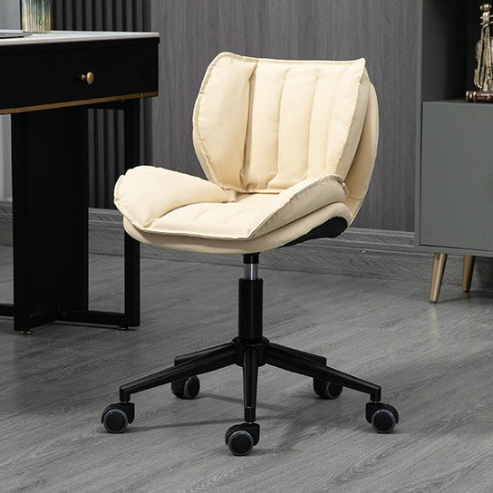 Modern Minimalist Square Rectangular Metal Cat-Scratch Leather Swivel Height-adjustable Desk Chair Backrest Armless for Home Office