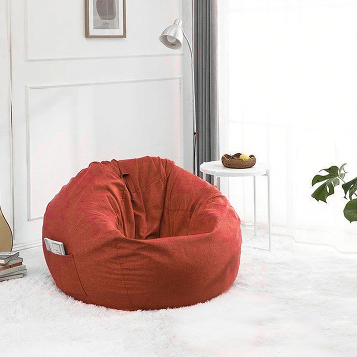 Dossier et repose-pieds de canapé paresseux rond moderne minimaliste en coton et lin EPS pour salon 