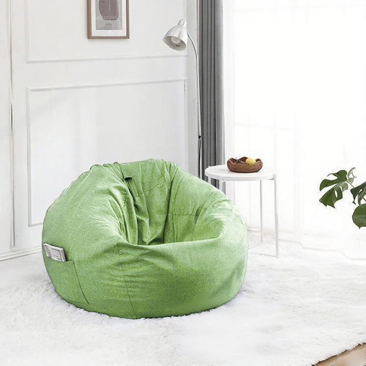 Dossier et repose-pieds de canapé paresseux rond moderne minimaliste en coton et lin EPS pour salon 