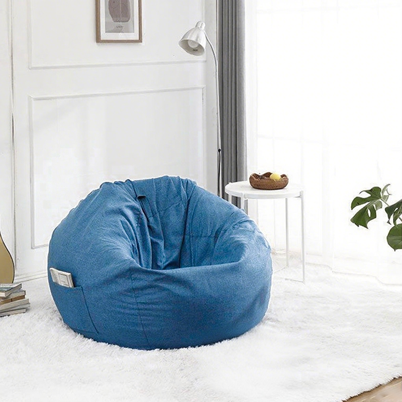 Dossier et repose-pieds de canapé paresseux rond moderne minimaliste en coton et lin EPS pour salon 