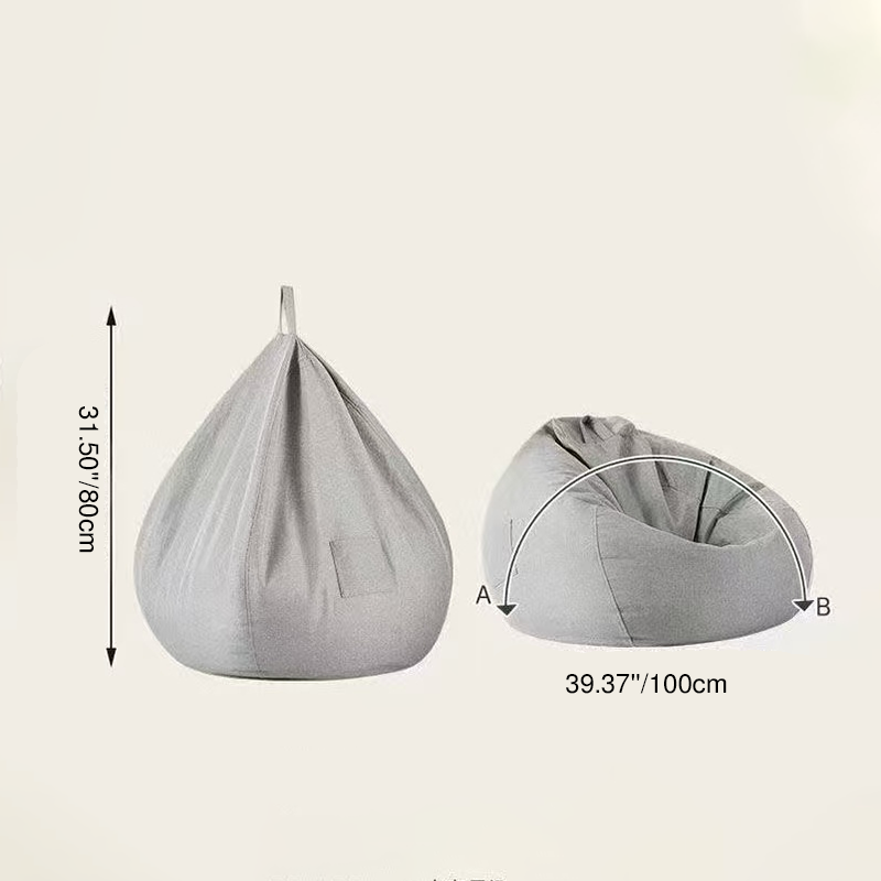 Modern Minimalist Round Cotton Linen EPS Lazy Sofa Backrest Footrest for Living Room